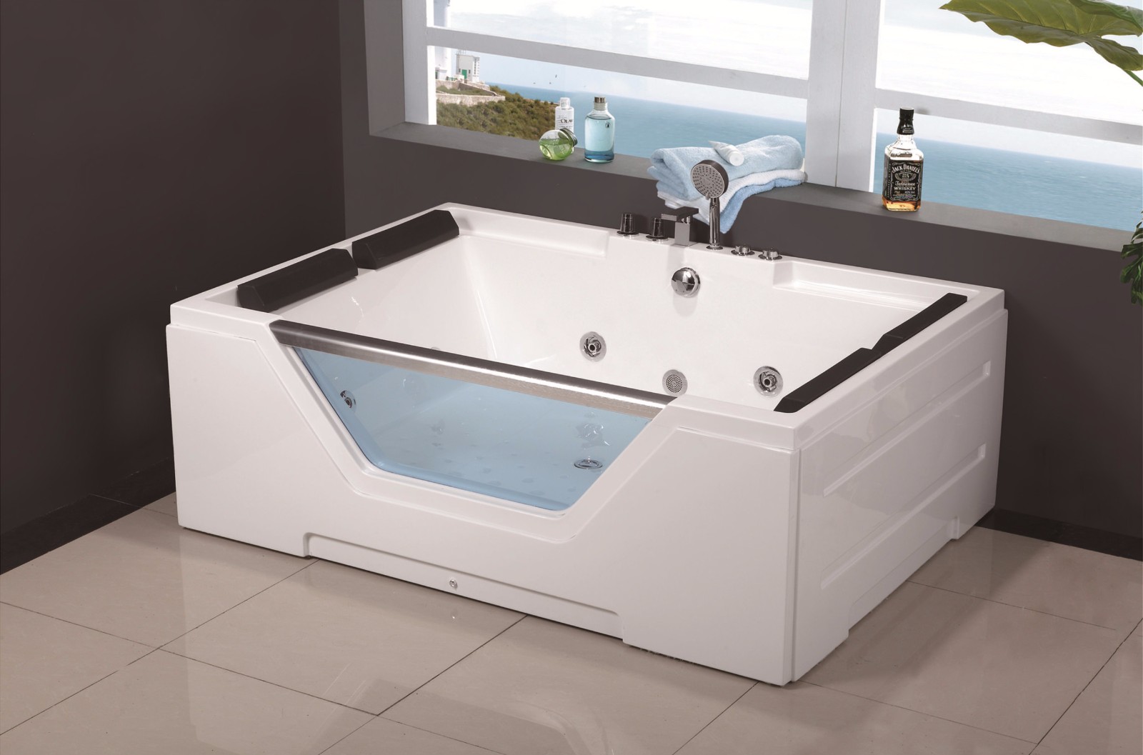 C-436 (C-3099) Luxury Acrylic 2 Two Person Modern Simple Design Style Whirlpool Jetted Massage Hot Tub Bathroom Bathtub.jpg