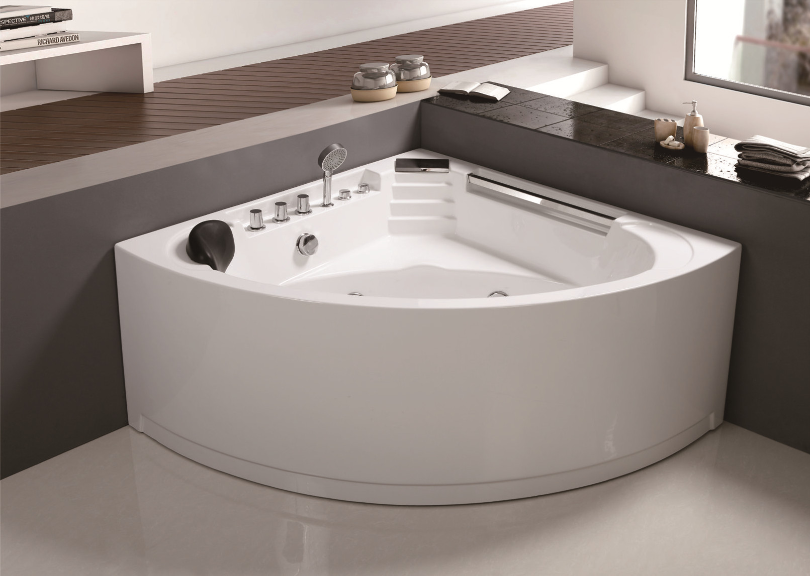C-410 Corner Luxury Design Sector Deep Acrylic  Jetted Bathroom Bathtub for Sale with Cheap Price.jpg