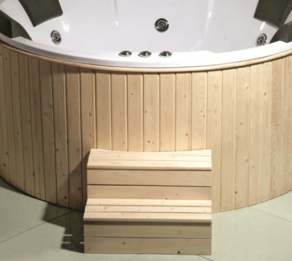 (3) MEC-001--Out Door Round Acrylic Massage Bathtub with Wooden Surrounded.png